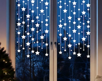Dizzy Duck Christmas Window Film -  Reusable Double-Sided Star Baubles