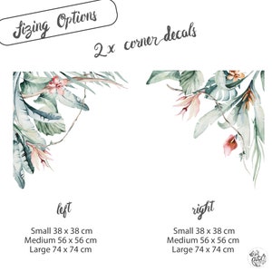 2x Tropical Leaves Window Decal Corners - Green Leaves Corner Window ...