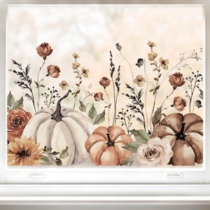 Autumn Earthy Pumpkin Shop Window Border Cling | Ideal for Home & Shop Windows