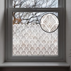 Dizzy Duck Art Deco Vit Frostad Sekretessfilm Fönsterkant - Chicago