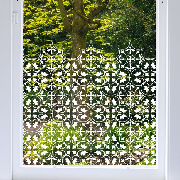 Moroccan Window Film Privacy Window Border - Zamora Window Sticker Decal by Dizzy Duck