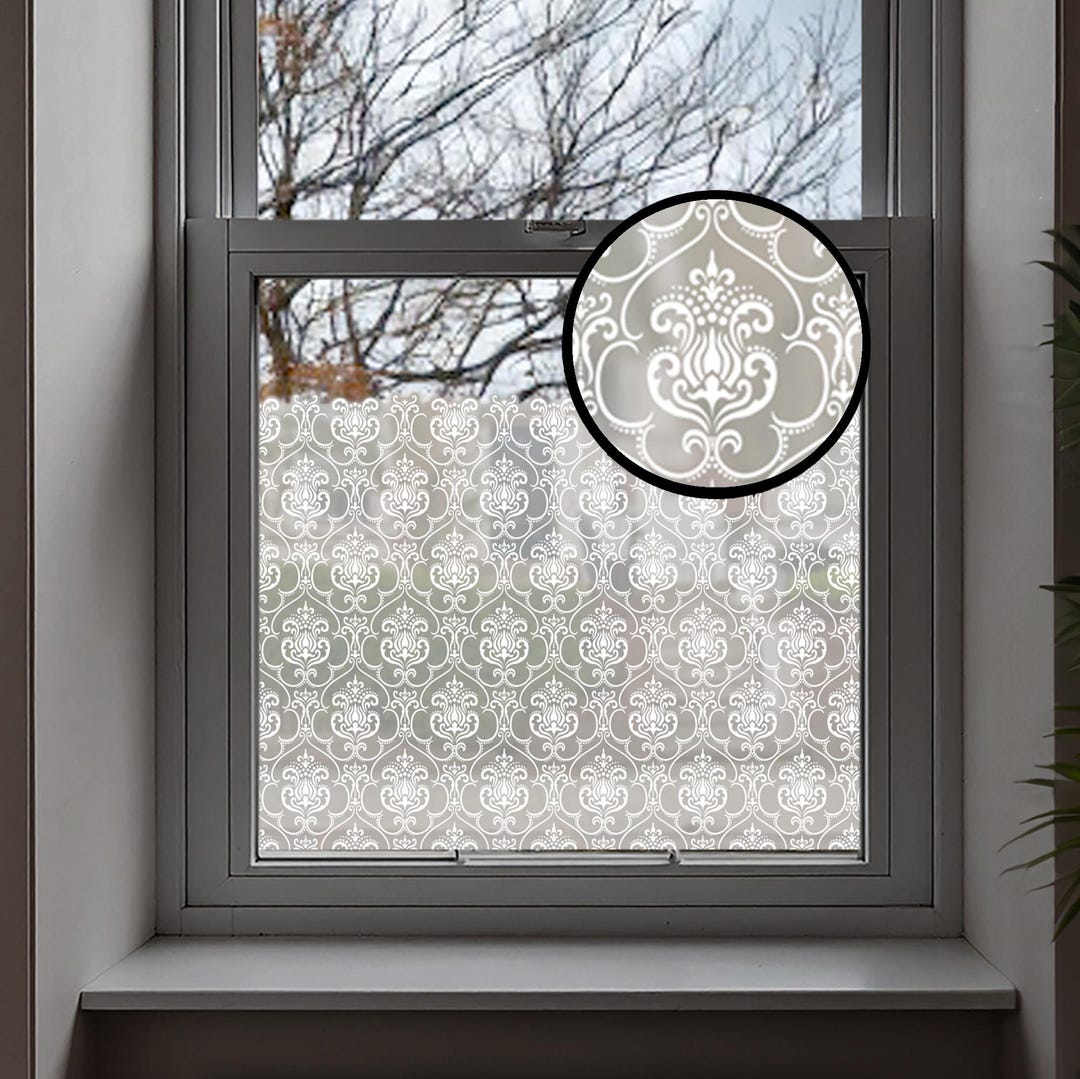 Window Duck Dizzy Duck Damask Frosted Cling Privacy Window Film Border - Karim - Etsy