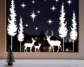 Autocollants Fenêtre Noël 9 Feuilles - Nains, Bonhommes De Neige, étoiles, Amovibles Et Réutilisables