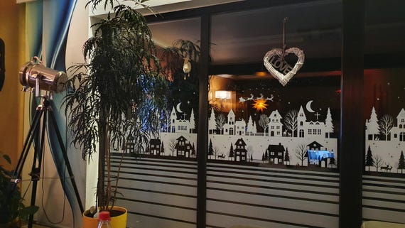 Autocollants Noël Fenêtre 202 Pièces - Grand Sapin, Lune, Réutilisables - Décorations Vitres PVC