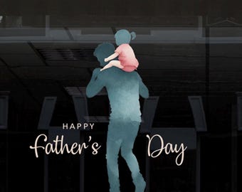 Herbruikbare dubbelzijdige Happy Fathers Day-citaat etalagedisplay - vader en dochter