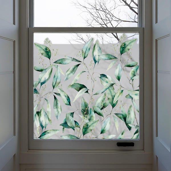 Dizzy Duck Seeded Eucalyptus fönsterfilm för insynsskydd, frostkantdekal - icke-klibbig statisk adhesion