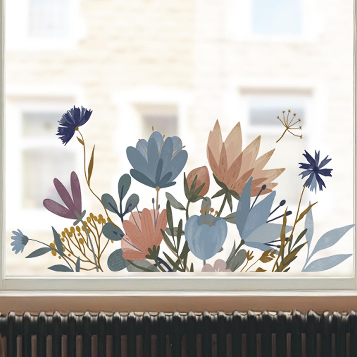 Dizzy Duck Spring Flowers Reusable Cling Window Decal Border - Etsy