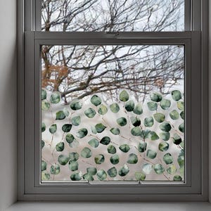Dizzy Duck Eukalyptus Blätter Frosted Sichtschutz Fensterfolie Aufkleber Bordüre - Nicht Haftend