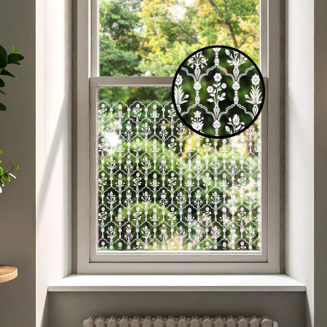 Dizzy Duck Damask Window Film Privacy Window Border - Non Sticky Static ...