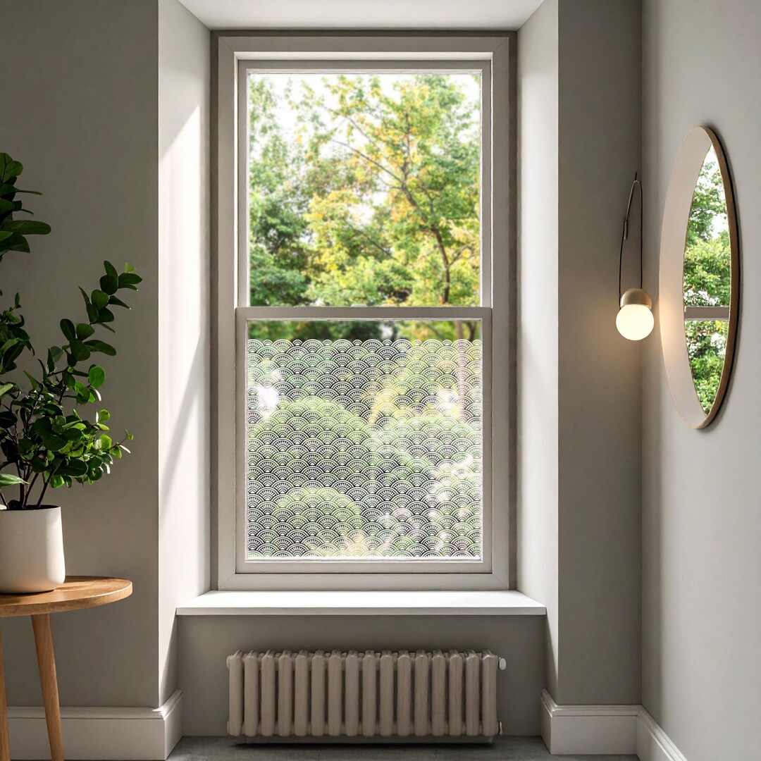 Art Deco Window Film Privacy Window Border - Nagoya Window Static Cling ...