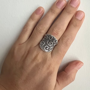 Boho ring, bohemian rings, unique rings, chunky rings, gifts for her, adjustable rings, rings for women, brutalist rings, UK size P, US 7.5