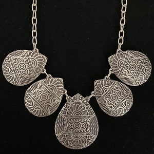 Chunky Necklace, boho necklace, antique silver necklace, bohemian necklace, hippi necklace, chunky bib necklace, gift
