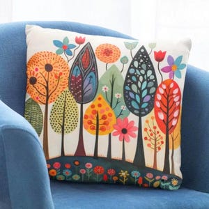 Nordic Forest Pillow Sham Lagom Tree Design Scandi Woodland Art Eco-Friendly Home Decor Mysa Pattern Nature Lover Gift Hygge Bedstemor Gift