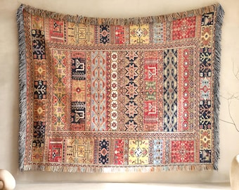 Kilim Tapestry Wall Hanging, Rustic Patchwork Textile Art, Boho Wall Decor, Anatolian Decor, Heritage Pattern Woven Wall Decor -Customizable