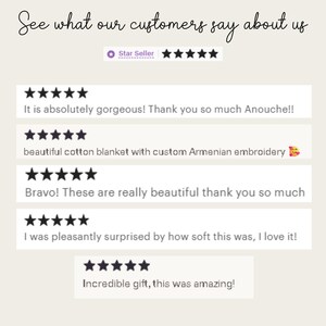 a collection of customer reviews for a blanket, expressing their satisfaction with the product. The reviews praise the blanket for its quality, design, and comfort, with some customers even calling it a "gift from the heavens". The reviews highlight the blanket's beauty, its softness, and the personalization it offers. The overall sentiment of the reviews is positive, with customers expressing their delight in the product.
