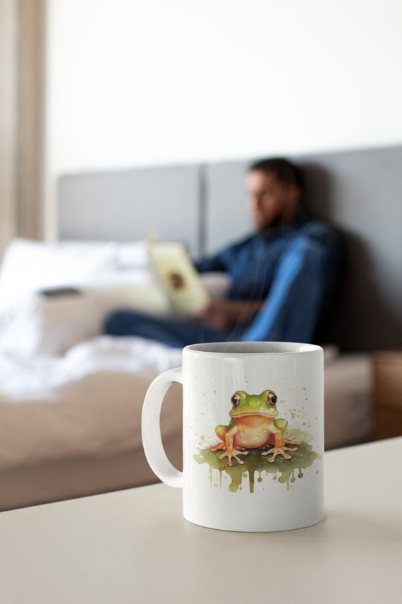 Surprise 3D Cartoon Miniature Animal Coffee Cup Mug with Baby Frog Inside - Best Office Cup & Christmas Gift (Frog)