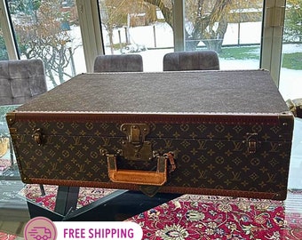 Iconic Vintage Louis Vuitton Case, Extra Large Mint Condition Luggage, Authentic LV Decorative Storage, XL Suitcase, Luxury Home Decor Trunk