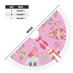 Tiamon 48 Inch Pink Christmas Tree Skirt Large Double Layer