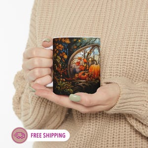 Pumpkin Patch Mug: Autumn Latte Cup - Ceramic, Cozy Fall Vibes