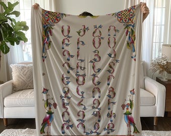 Meaningful Armenian Gift Velveteen Blanket Cultural Heritage Throw Haykakan Family Keepsake for Sofa Bed or Home Decor