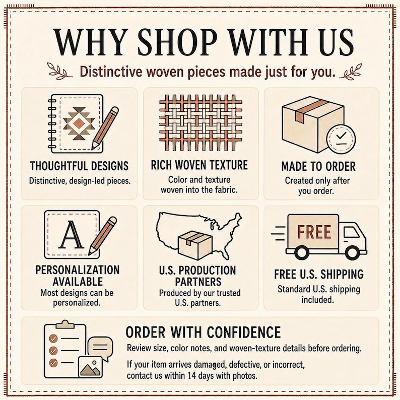The image is a promotional text for a company that sells handmade items, including unique and thoughtful designs for every occasion.