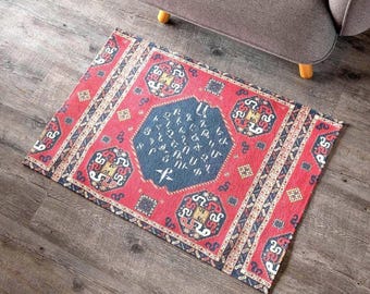 Armenian Area Rug, Armenian Heritage Doormat, Armenian Alphabet Durable Rug, Armenian Home Decor, Armenia Present - Customizable