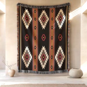 Woven Tapestry, Southwestern Style Wall Decor, Tribal Couch Throw, Native Textile Art, Rustic Wall Decor, Unique Housewarming Gift for Mom