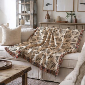 Modern Home Decor Throw Blanket Set: Scandinavian Minimalist Style, Durable Cotton Weave (Multiple Sizes, Accent Pillows Included)