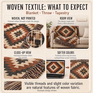 Moroccan Boho Decor, Cozy Couch Throw, Bohemian Home Decor, Oriental Cotton Blanket, Stylish Moorish Design, Warm Eco-Friendly Gift for Home