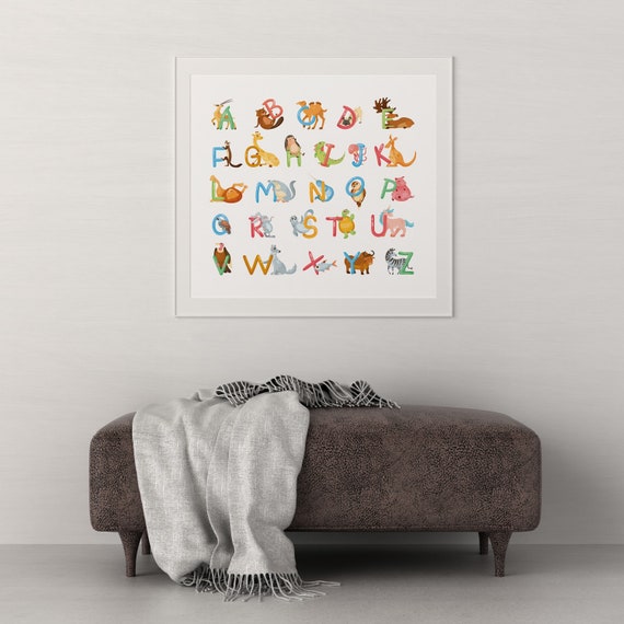 Nursery Alphabet Posteralphabet Posternursery Alphabet Etsy