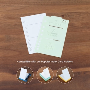 Fiche 3 x 5 pochoir méthode 1-3-5 - Modèle de liste de tâches analogique imprimé en 3D Liste de contrôle du planificateur de tâches - Cartes non incluses
