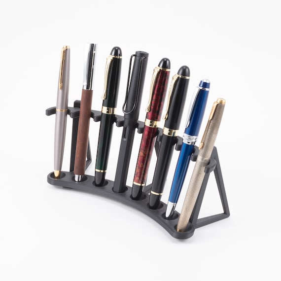Display Für 16 Füllfederhalter - Personalisierbarer Holzständer Mit Samt & Glas (33,5x19,5x4,5 Cm)