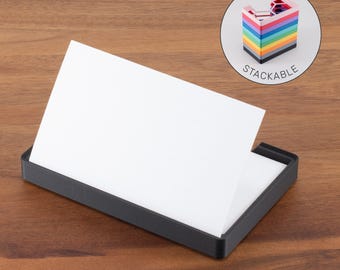 Landscape Stackable 3-by-5 Index Card Holder - 3D Printed Analog Todo List Tasks Planner Checklist - Cards Not Included