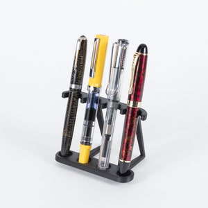 Vertical 4 Fountain Pen Display Stand - 3D Printed Storage for Pens Pencils Brushes Tools