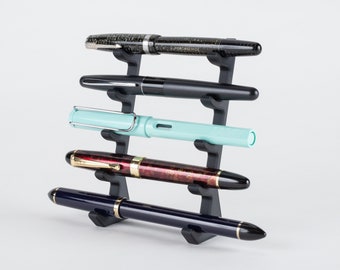 5 Fountain Pen Display Stand - 3D Printed Horizontal Storage for Pens Pencils Brushes Tools