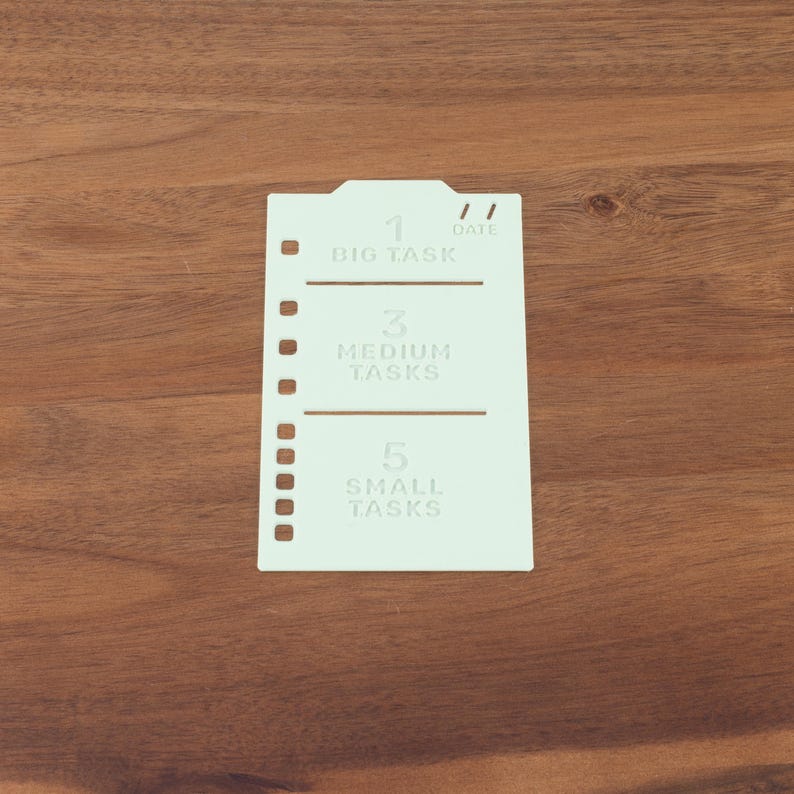 3-by-5 Index Card 1-3-5 Method Stencil - 3D Printed Analog Todo List ...