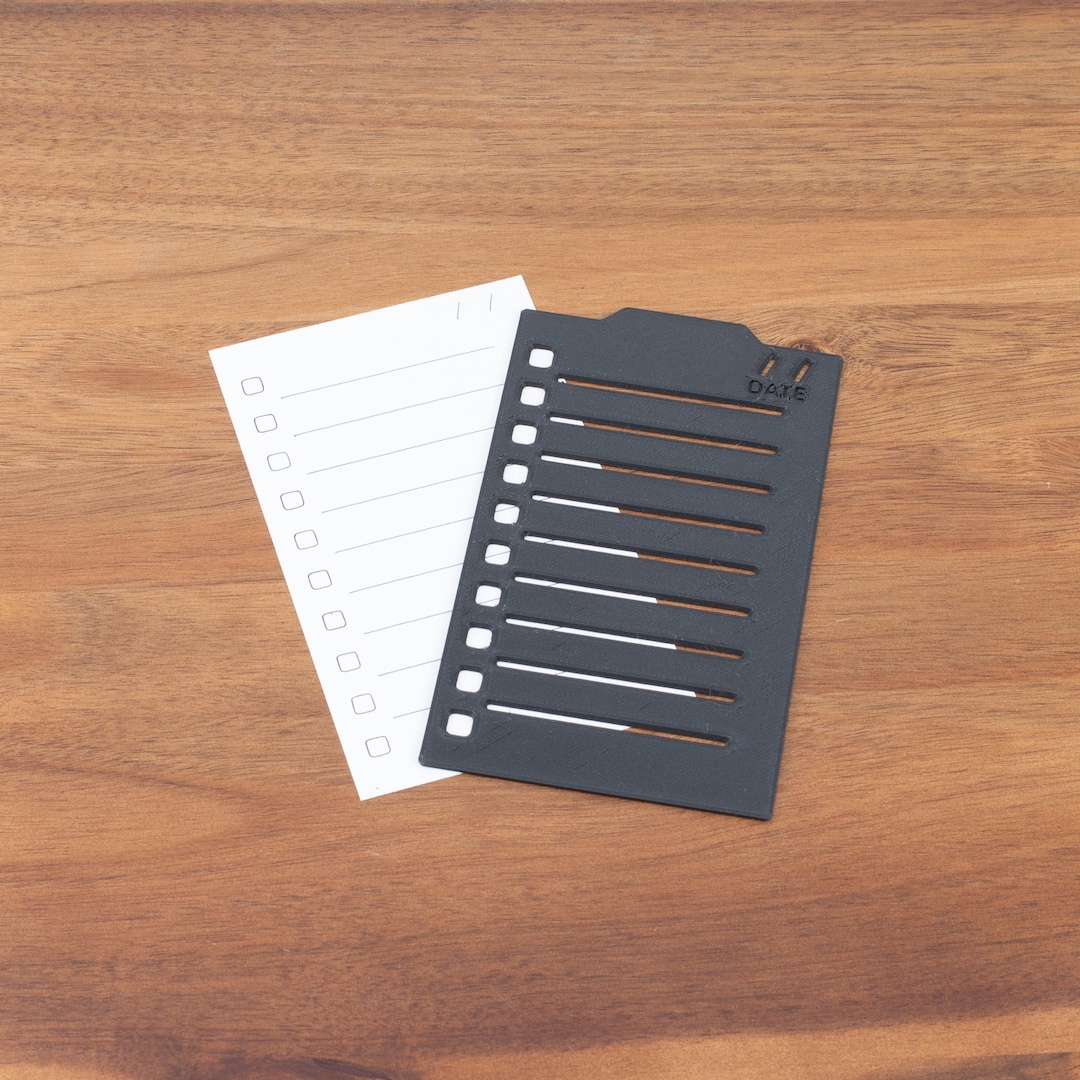 3-by-5 Index Card Todo Stencil 3D Printed Analog Todo List Template ...