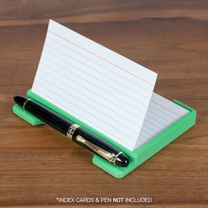 Porte-cartes 3x5x4 paysage avec repose-stylo - Liste de tâches à faire analogique imprimée en 3D - Cartes et stylo non inclus