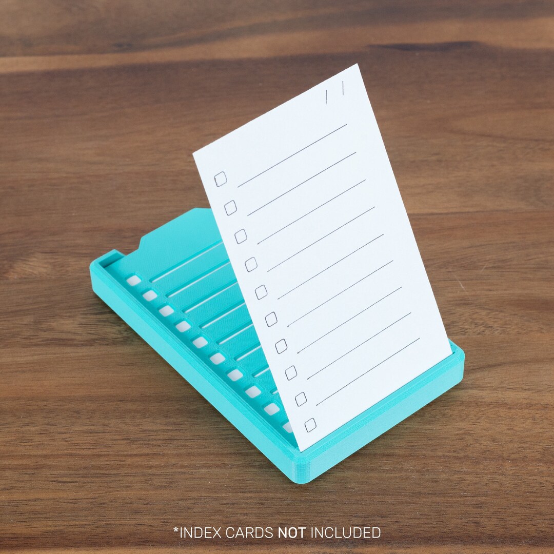 3-by-5 Index Card Holder With Todo Stencil - 3D Printed Analog Todo ...