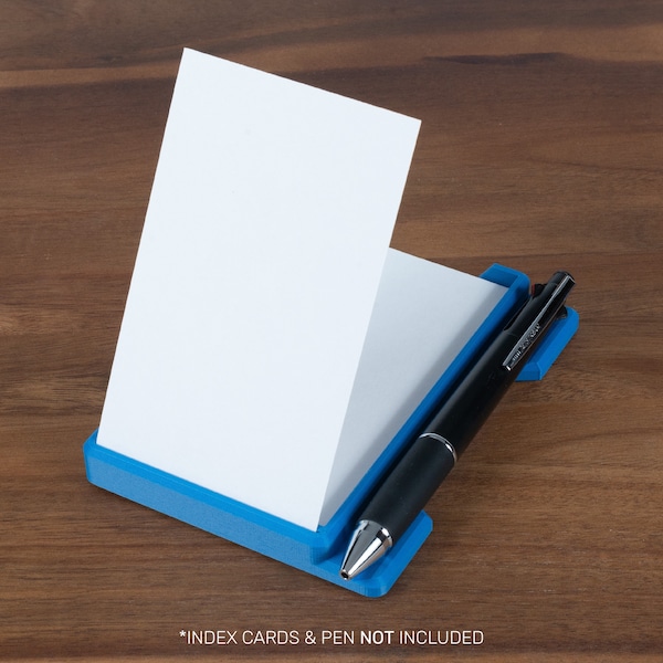 3-by-5 Index Card Holder with Pen Rest - 3D Printed Analog Todo List Tasks Planner Checklist - Cards & Pen Not Included