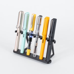 Vertical 6 Fountain Pen Display Stand - 3D Printed Storage for Pens Pencils Brushes Tools