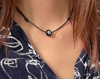 Pool 8 Ball Necklace, 8 Ball Jewelry, Unisex Necklace, 8 Ball Pendant Necklace, Lucky 8 Ball Necklace, 8 Ball Bead, Billard Necklace