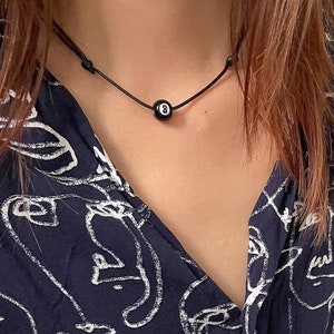 Pool 8 Ball Necklace, 8 Ball Jewelry, Unisex Necklace, 8 Ball Pendant Necklace, Lucky 8 Ball Necklace, 8 Ball Bead, Billard Necklace