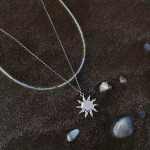 Sun necklace, sun pendant necklace, sun layer necklace, bead choker necklace, bead necklace, beaded necklace