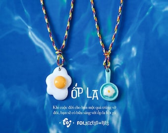 Fried Egg Pendant, Egg frying pan necklace, Dainty Fried Egg Necklace, Egg Necklace, Small Charm Necklace, egg pendant