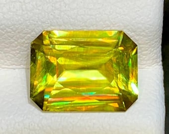 Natural Sphene Gemstone 3.37ct Octagon Radiant Cut VS Madagascar Loose Gemstone