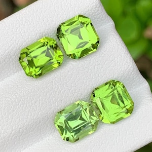 Gorgeous Natural Peridot Gem | Loose Gemstone | Perfect Pair For Earring | Fancy Faceted Cut Gemstone | Apple Green Peridot From Pakistan