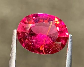 Natural Rubellite Tourmaline Gemstone | Oval Faceted Afghanistan Loose Stone