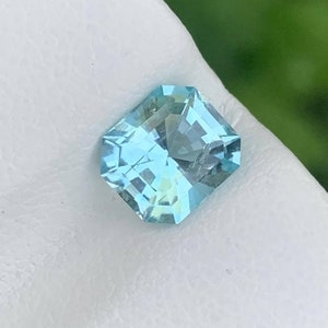 Blizzard Blue Aquamarine Gemstone: 1.45 CTS Octagon Custom Cut