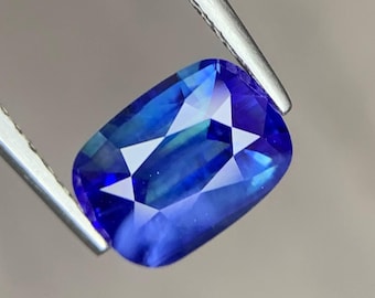Certified Natural Blue Sapphire, 1.81 Ct, Cushion Mixed Cut Gemstone (Loose)